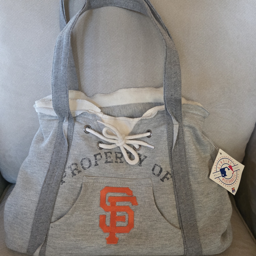 Casual Gray Tote with Orange Logo